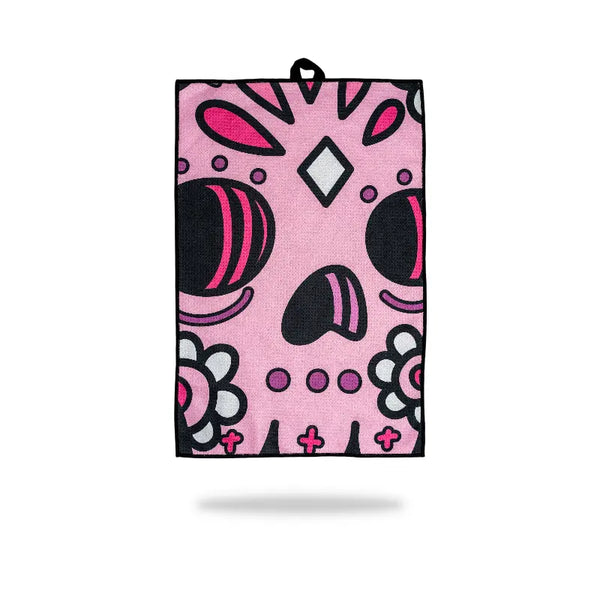Pink Sugar Skull Golf Towel - Matchstick Golf