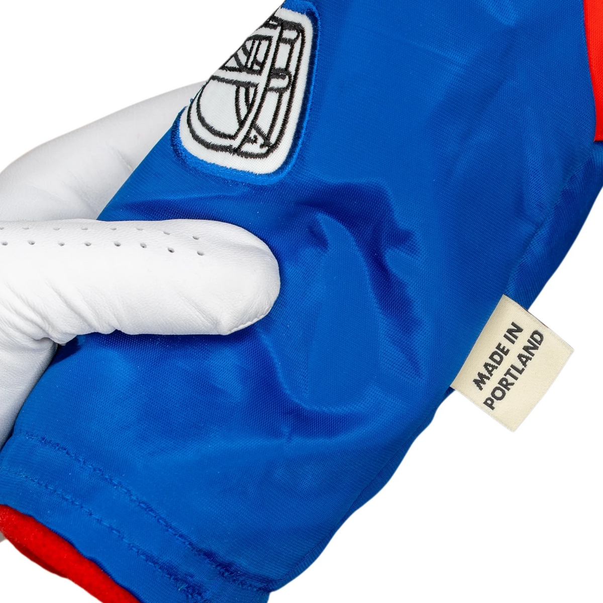 Buffalo Bills Football Golf Wood & Hybrid Headcover Upcycled brand tag close detail