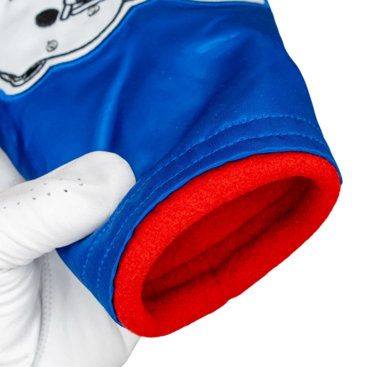 Buffalo Bills Football Golf Wood & Hybrid Headcover Upcycled fleece liner close detail