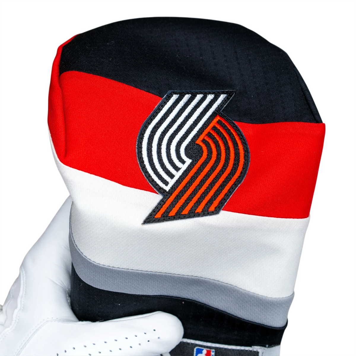 Portland Trail Blazers Basketball Golf Driver Headcover Jersey logo pinwheel patch close up