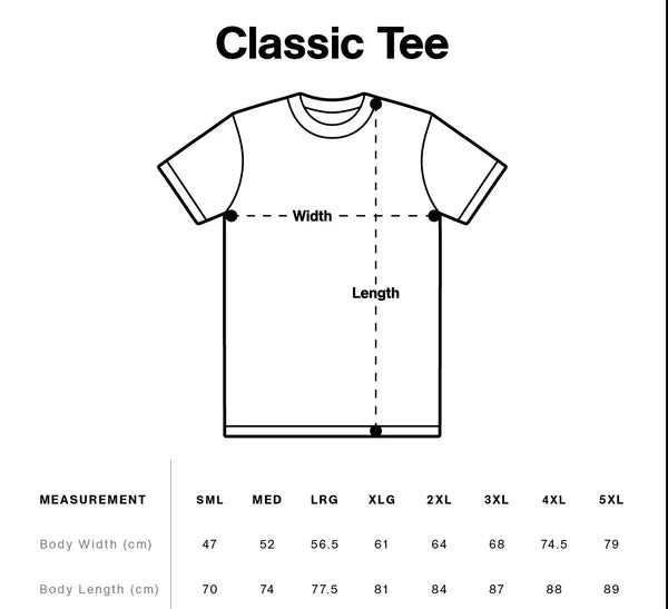 concrete links classic tee measurements