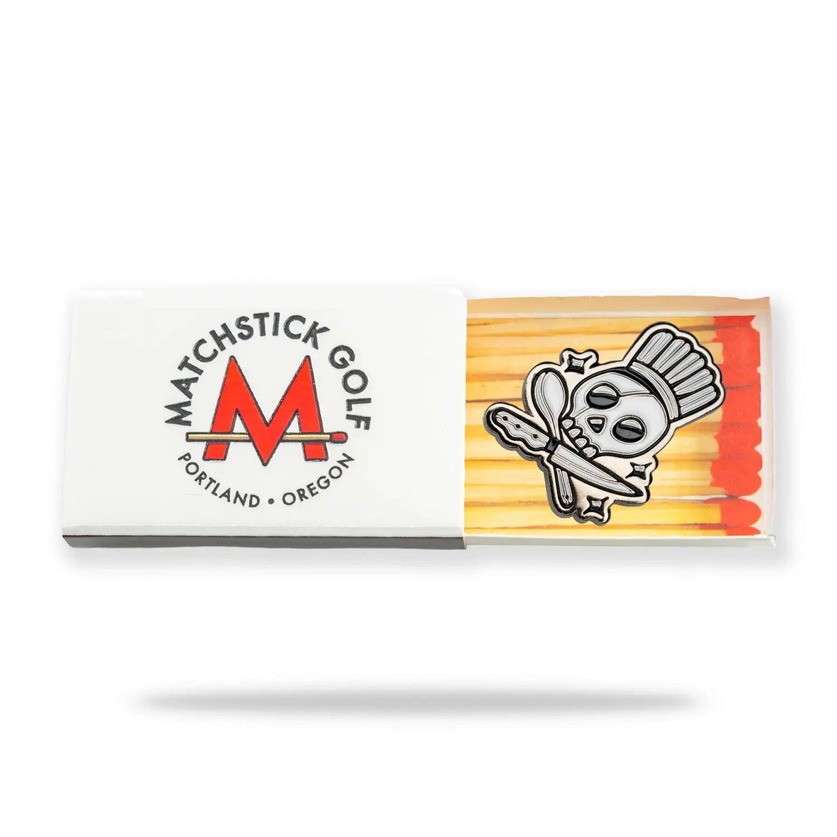 generous chef skull golf ball marker matchbox packaging