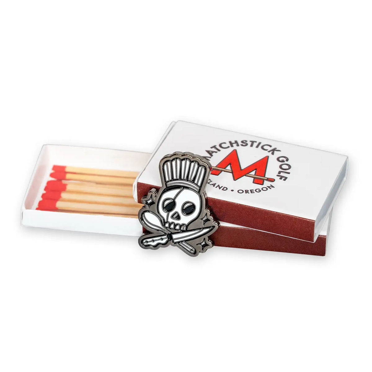 generous chef skull golf ball marker matchbox angle