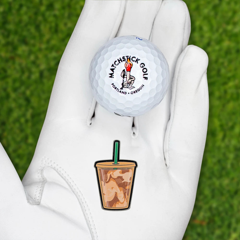 iced coffee golf ball marker glove ball