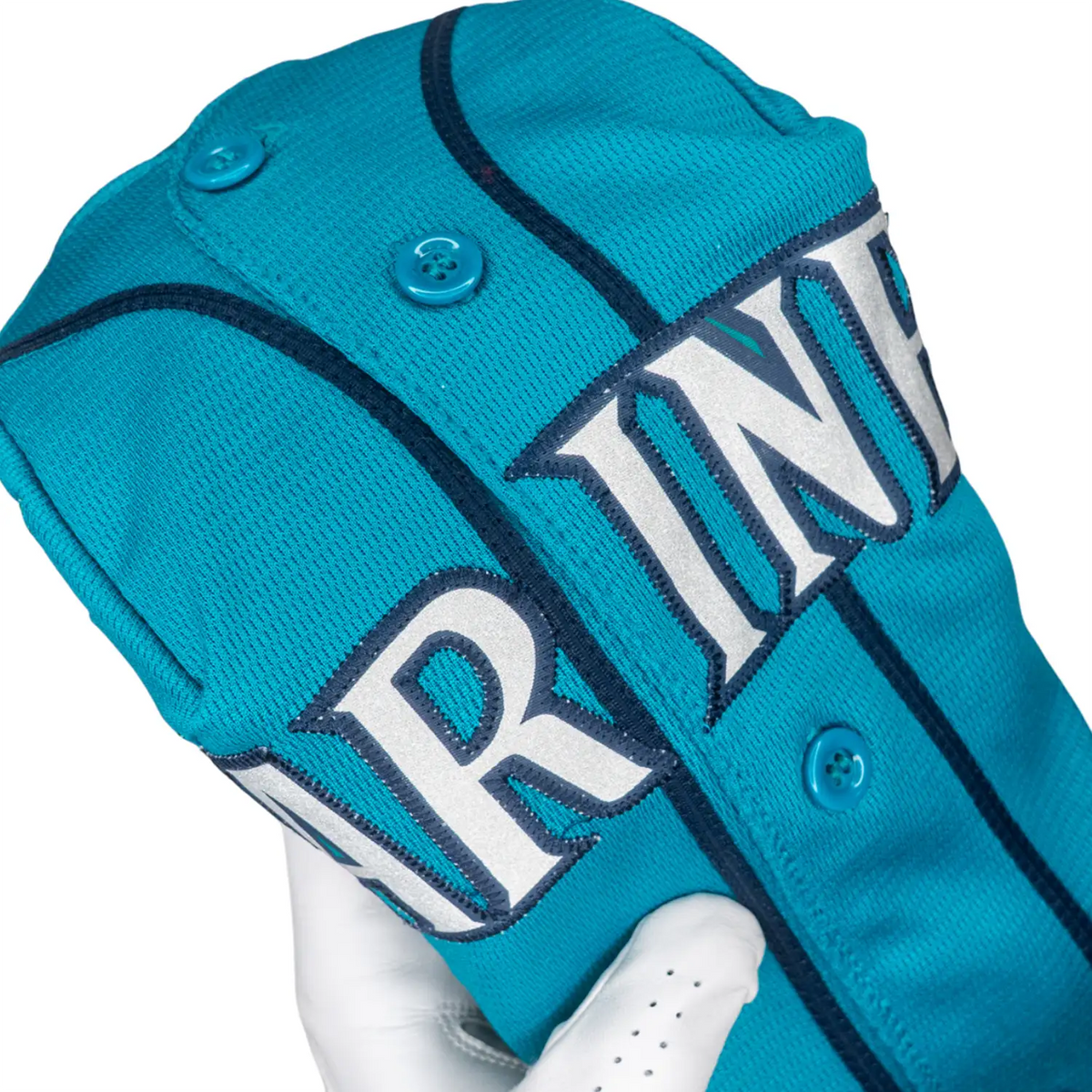 Seattle Mariners MLB Baseball Driver Headcover teal jersey detail up close