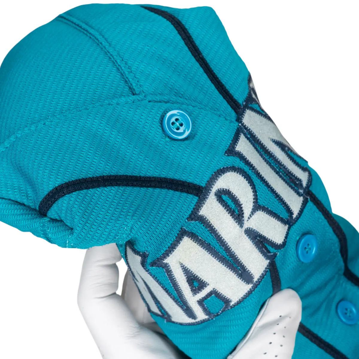 Seattle mariners mlb jersey baseball golf driver headcover teal green close up detail