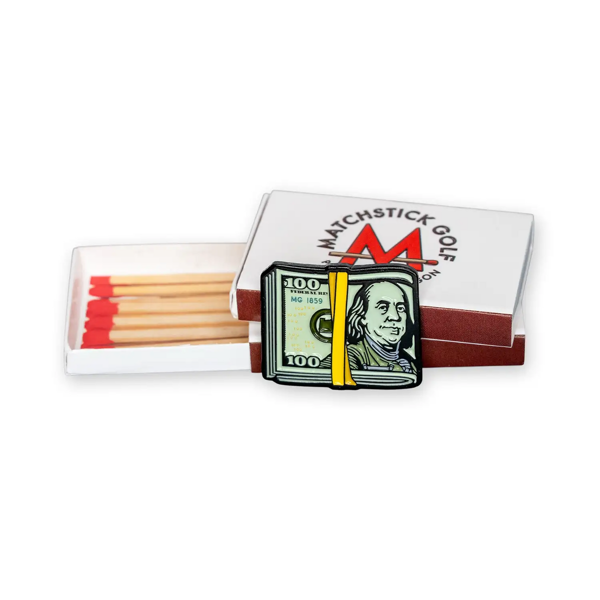 cash stack golf ball marker matchbox packaging stacked
