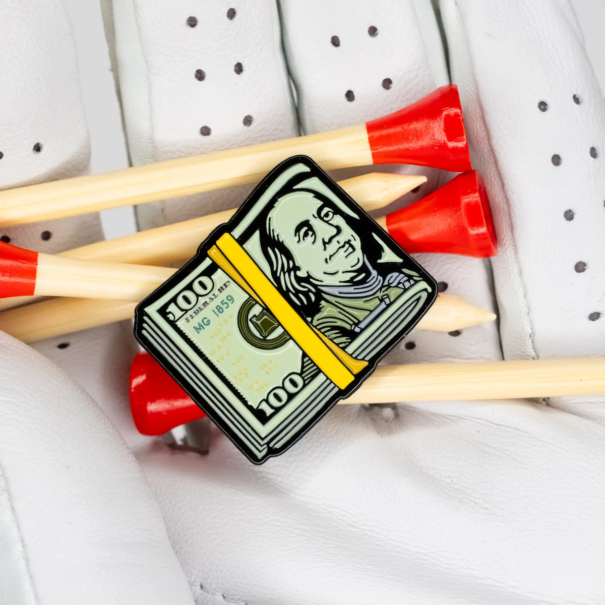 cash stack golf ball marker golf tees