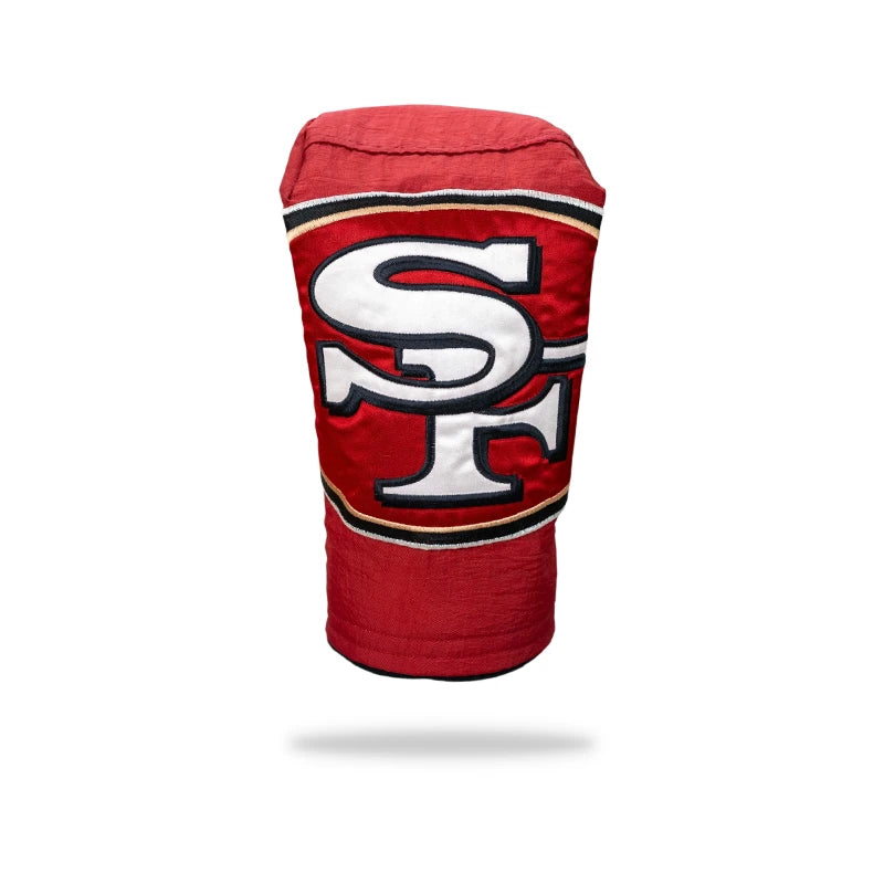 Retro San Francisco Football Golf Driver Headcover Upcycled Jersey front