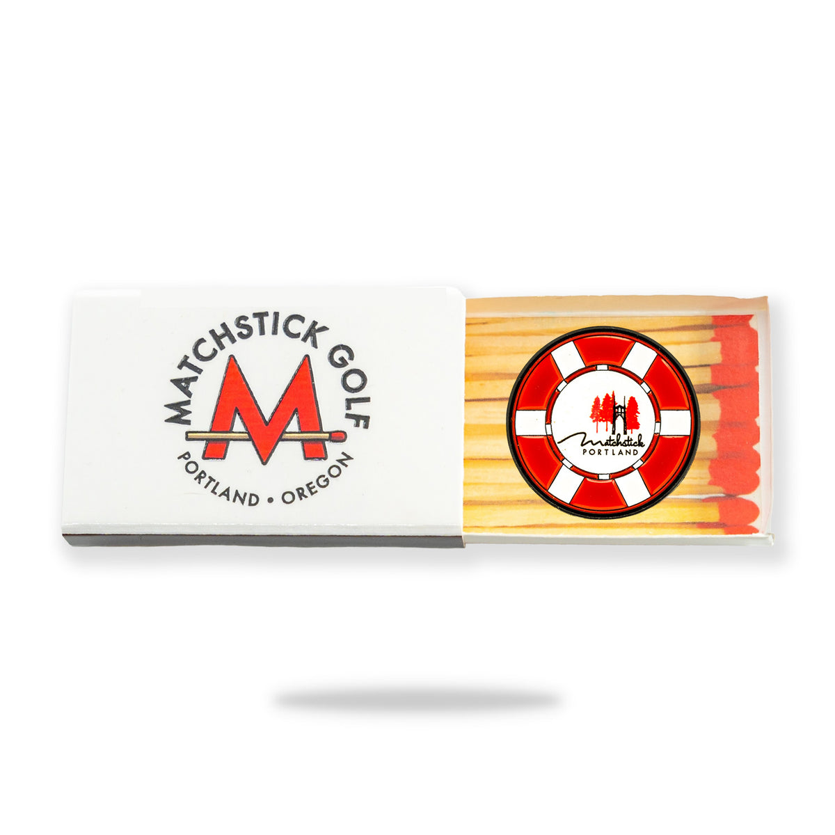 poker chip golf ball marker metal enamel matchbox packaging