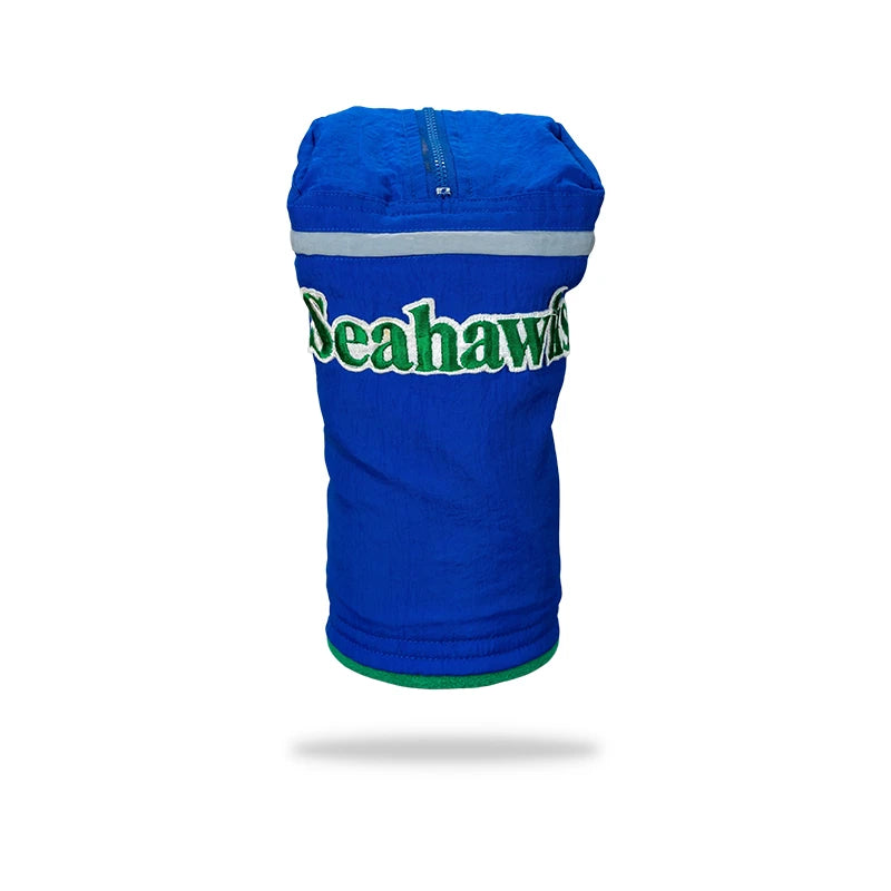 Retro Seattle Seahawks Football Driver golf Headcover upcycled front