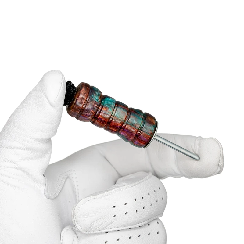 Tidy Tool Golf Divot Fixer - Alumilite Deep Space Swirl in golf glove