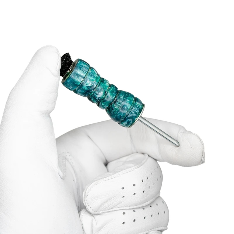 Tidy Tool Golf Divot Fixer - Alumilite Malachite swirl in golf glove