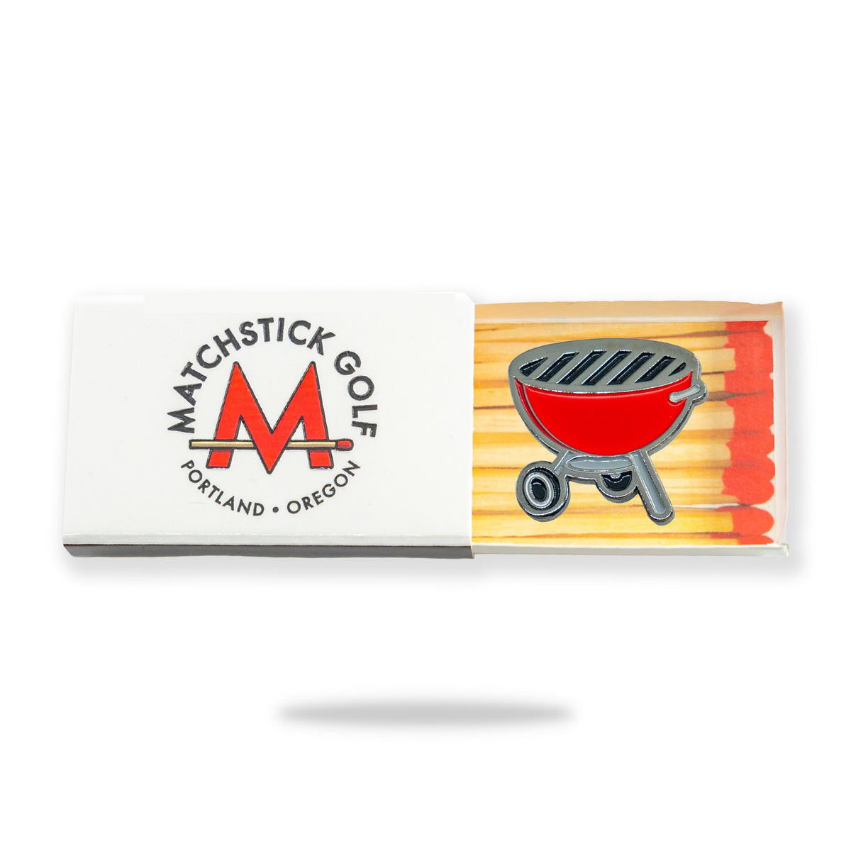 bbq grill weber red golf ball marker matchstick matchbox packaging