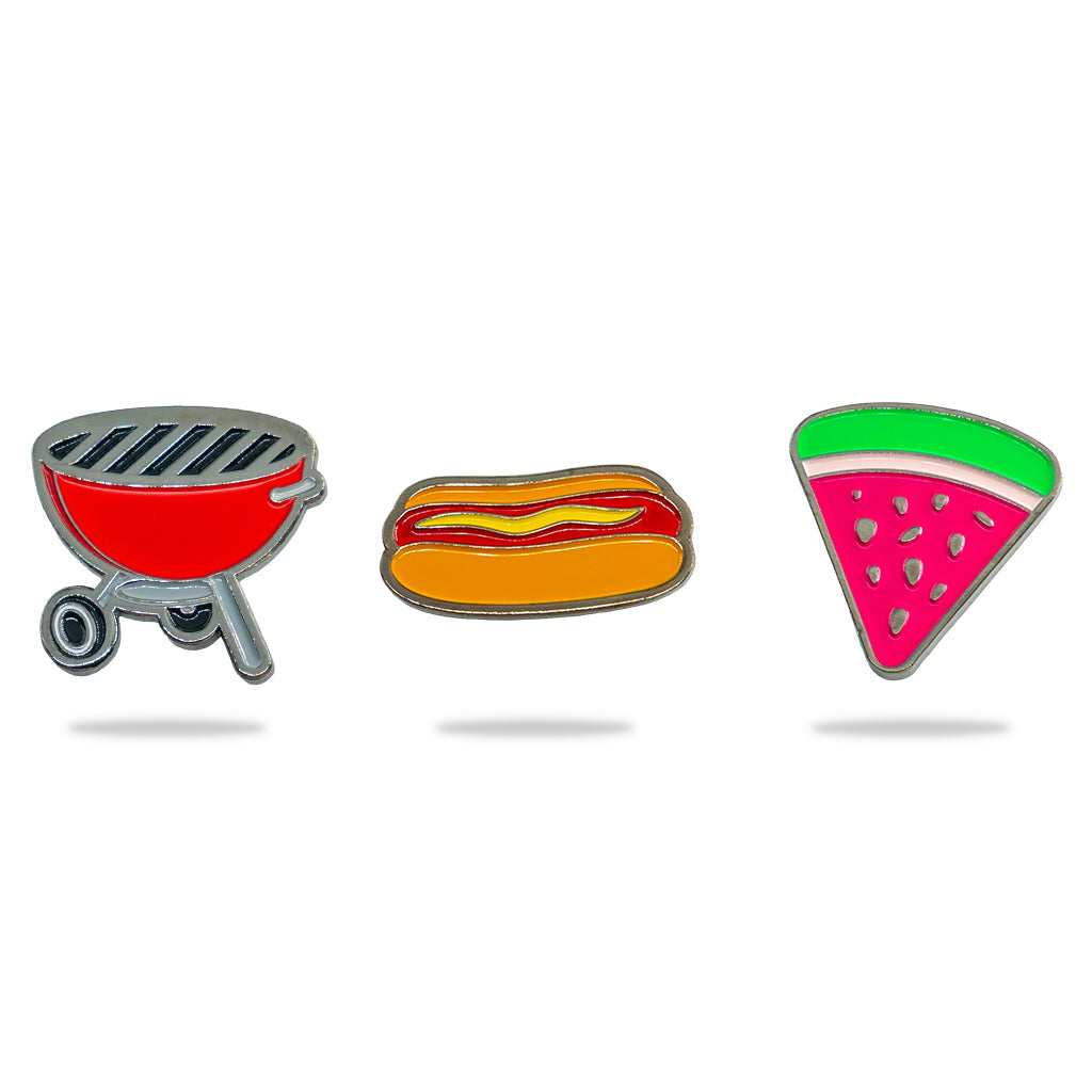 bbq pack main product photo weber grill hot dog watermelon slice golf ball marker