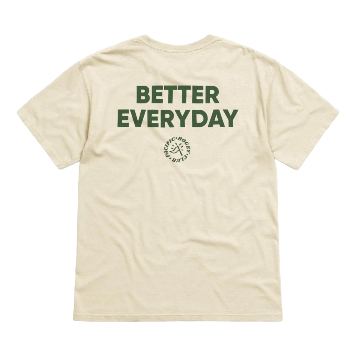 Beige t-shirt with &#39;Better Everyday&#39; text on a white background
