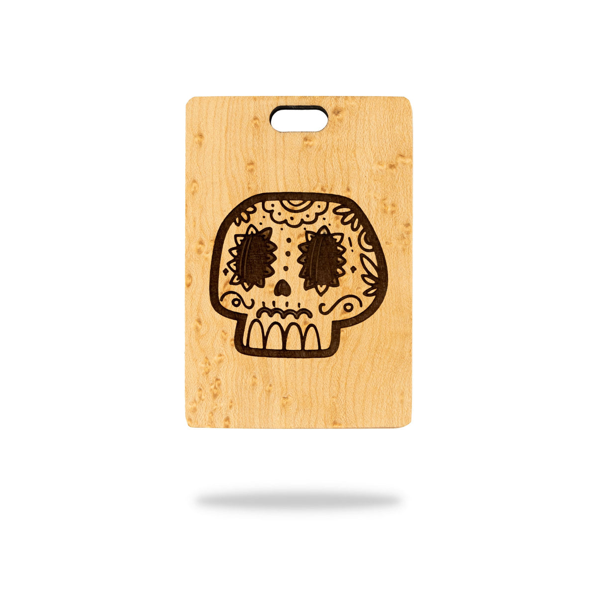 birds eye maple golf bag tag mexican sugar skull calavera