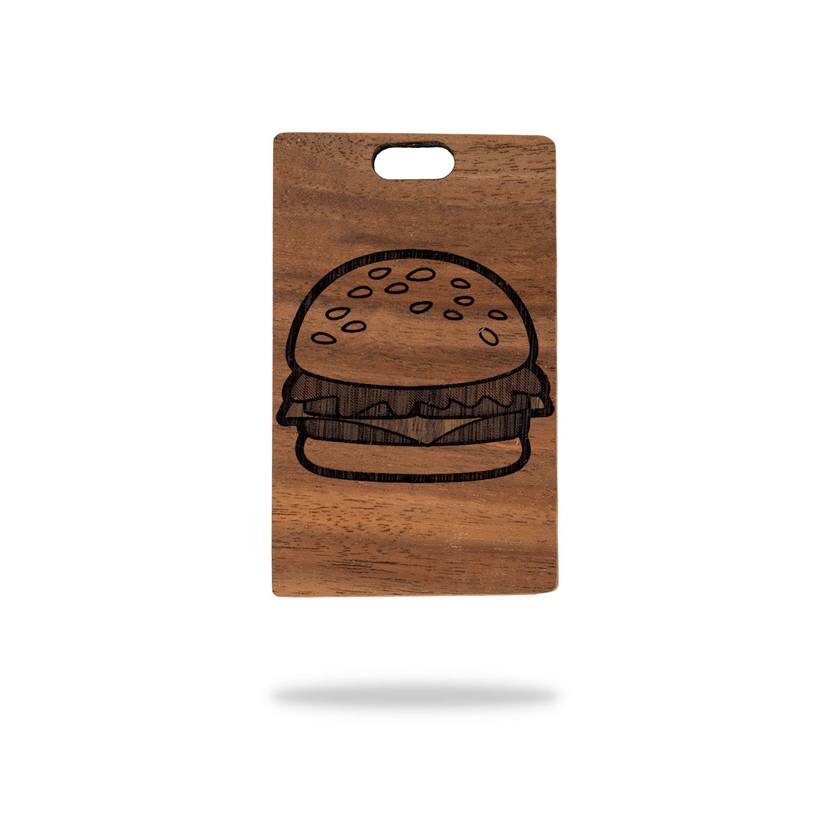 claro walnut wood golf bag tag laser cheeseburger