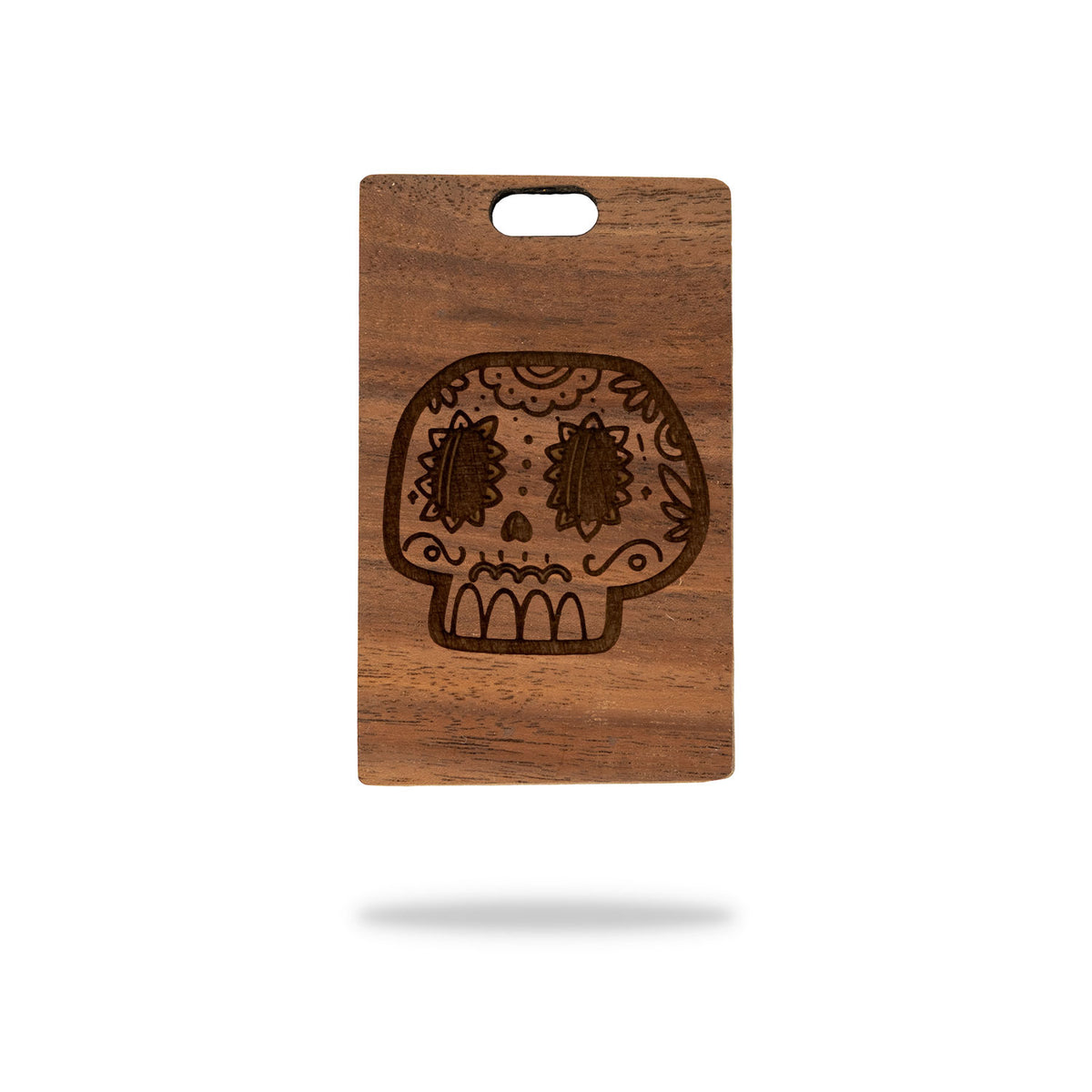 claro walnut wood golf bag tag laser mexican sugar skull calavera