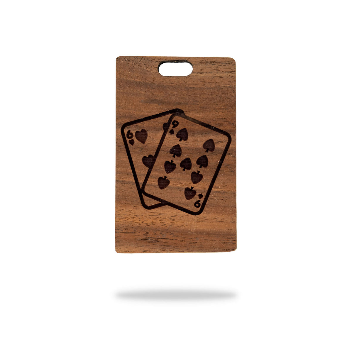 claro walnut wood golf bag tag laser playing cards