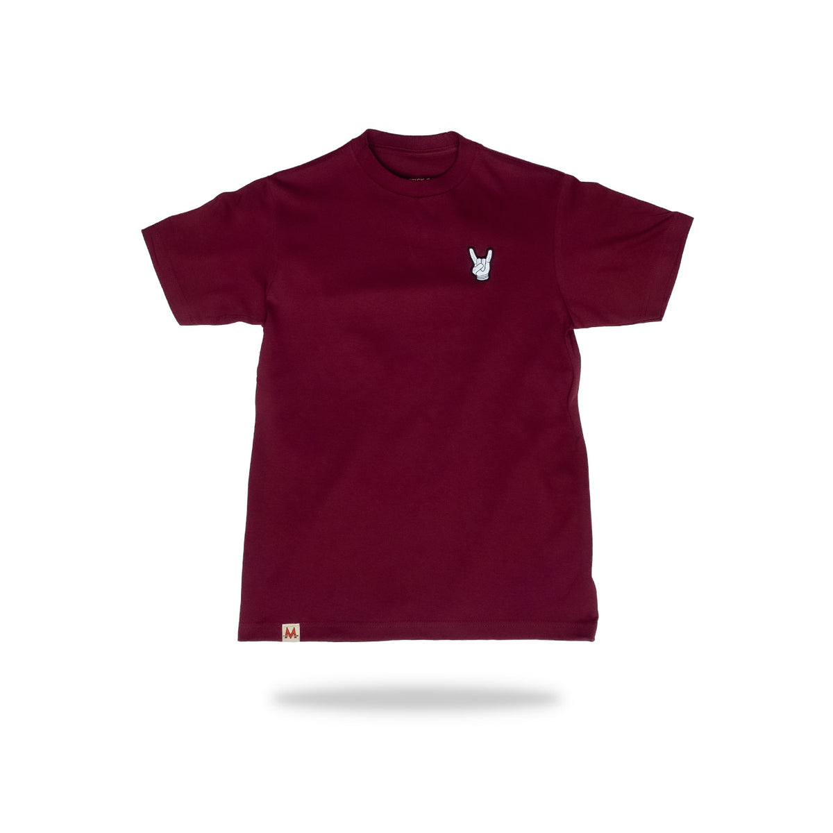 devil horns golf glove tee embroidered patch burgundy main product photo