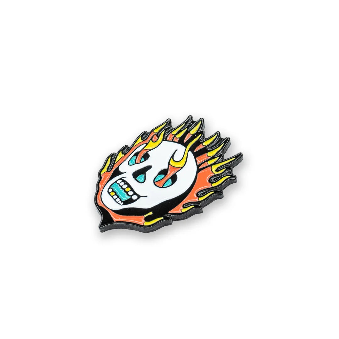 liz breed flaming skull tattoo golf ball marker angle photo