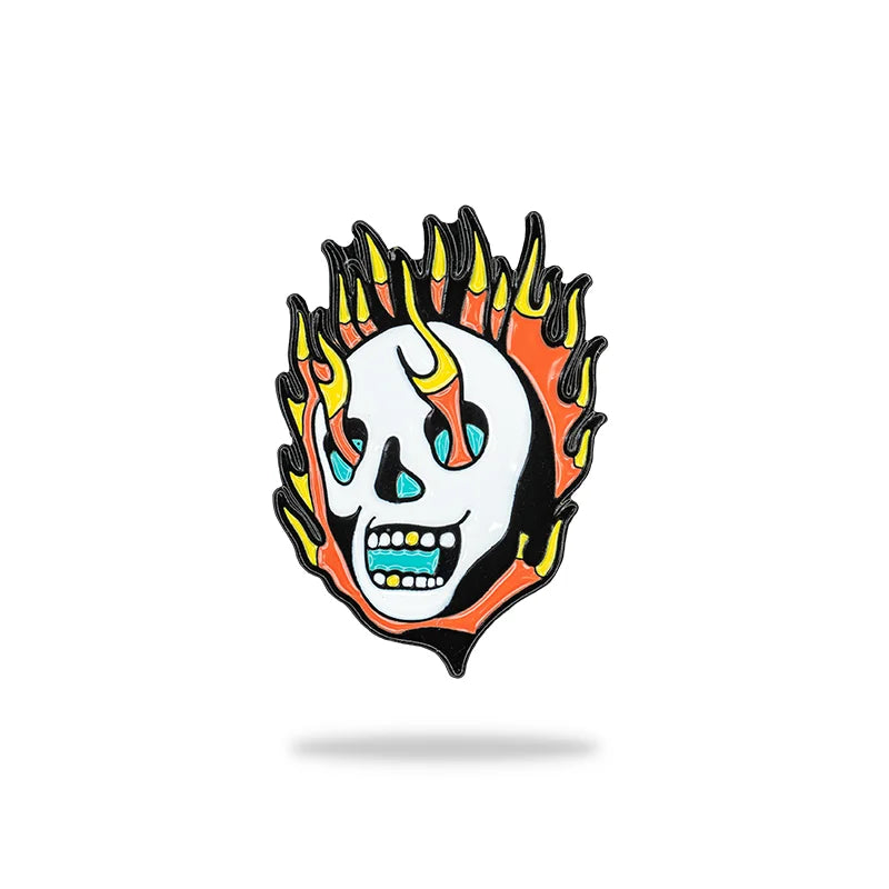 liz breed flaming skull tattoo golf ball marker main product photo