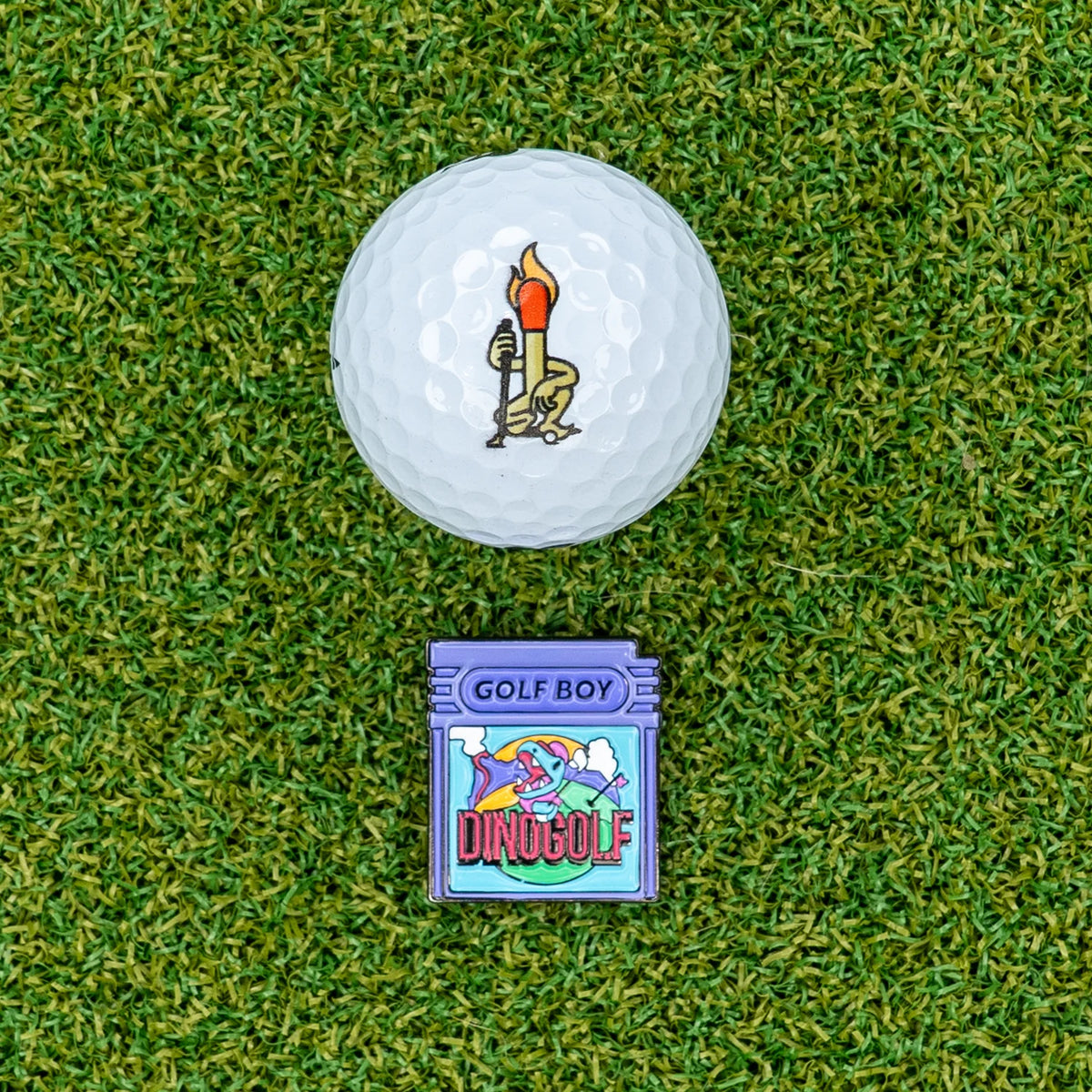 golf boy video game cartridge golf ball marker 8 bit birdie grass golf ball