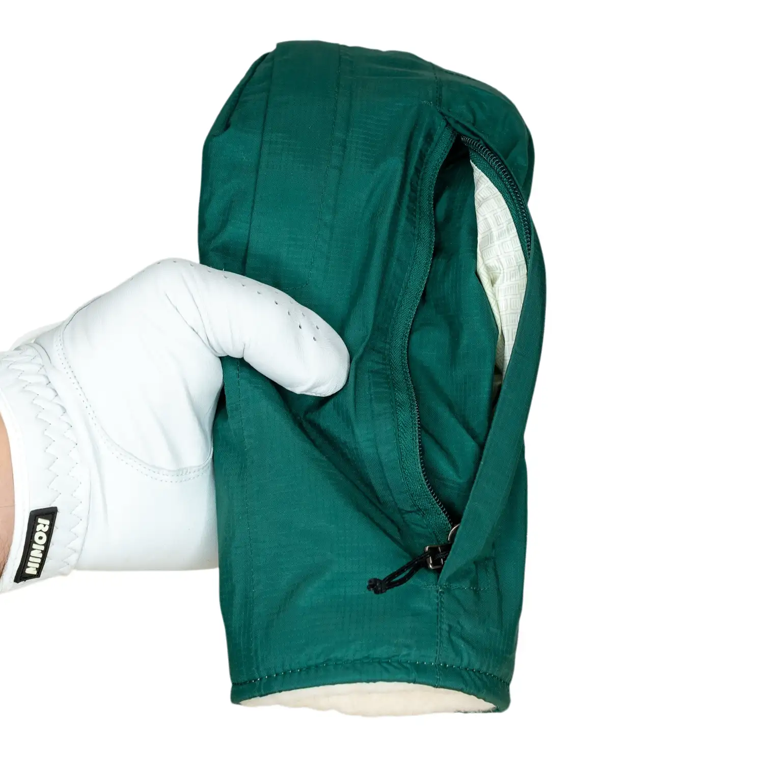 Green Rain Jacket Pocket Wood Headcover front pocket open