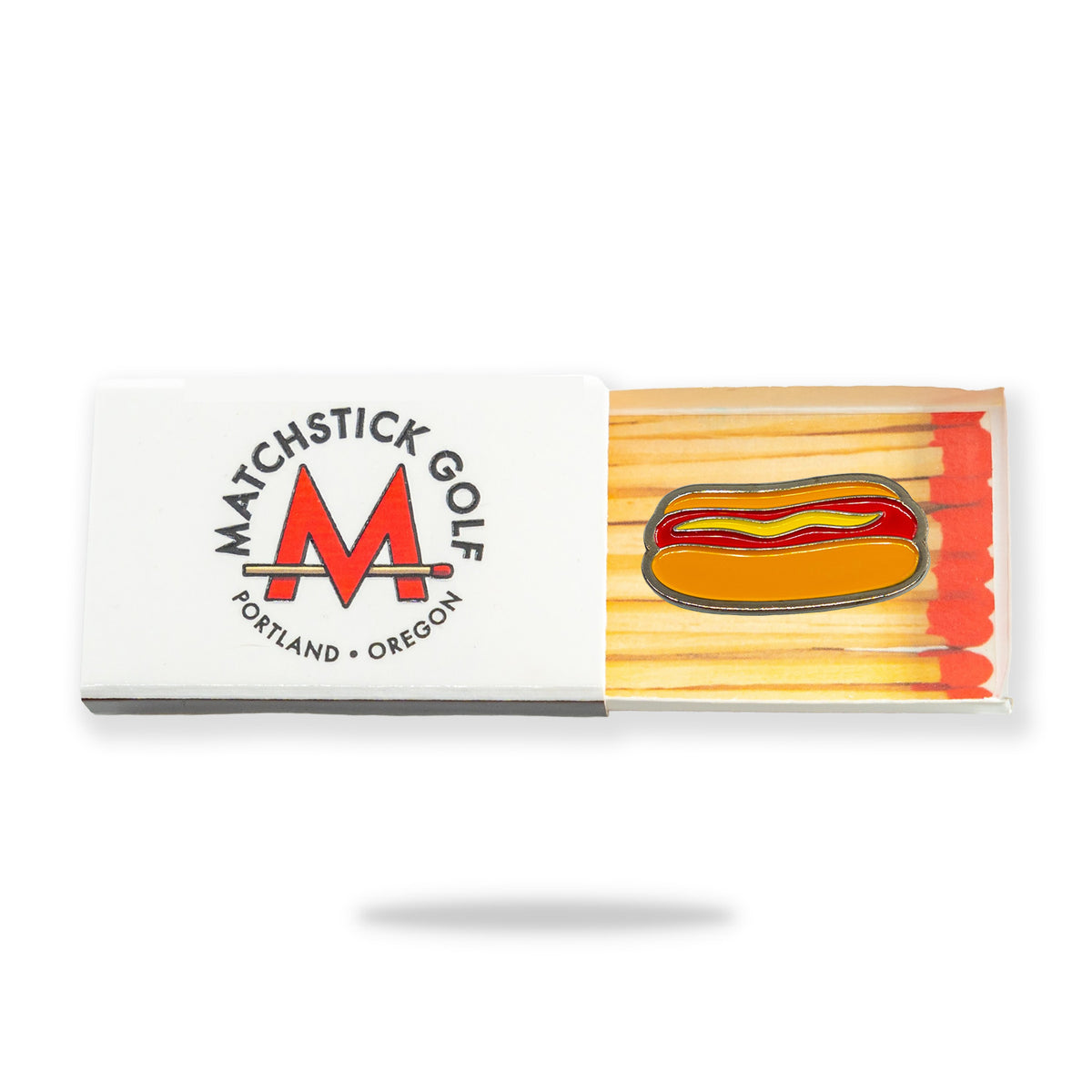 hot dog glizzy golf ball marker matchbox packaging