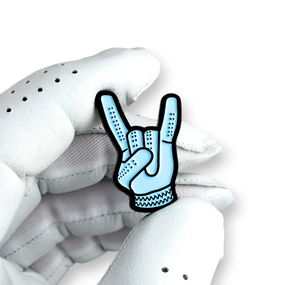 blue devil horns golf ball marker golf glove