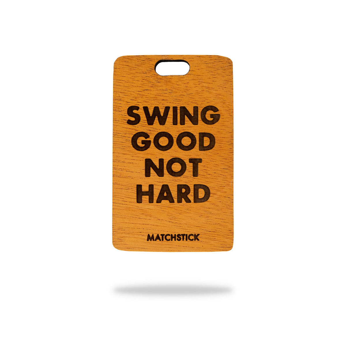 mahogany wood golf bag tag laser engraving text example