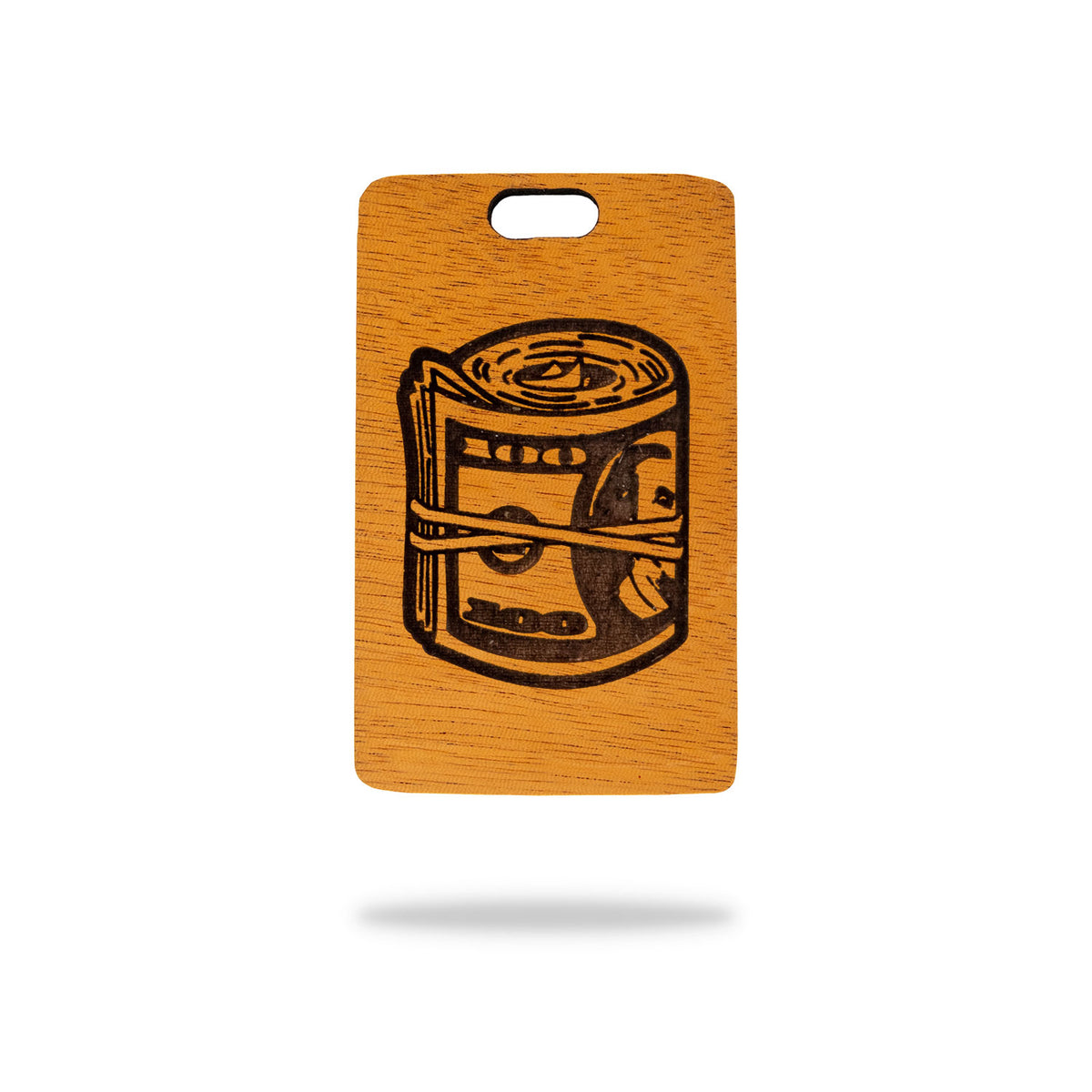 mahogany wood golf bag tag laser engraving cash roll