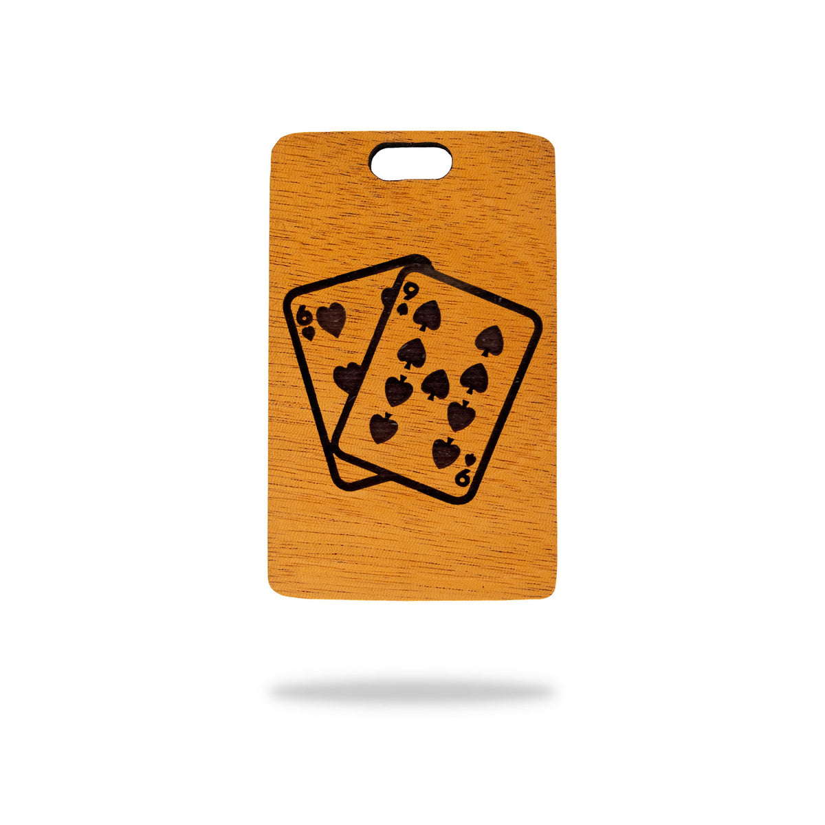 mahogany wood golf bag tag laser engraving playing cards