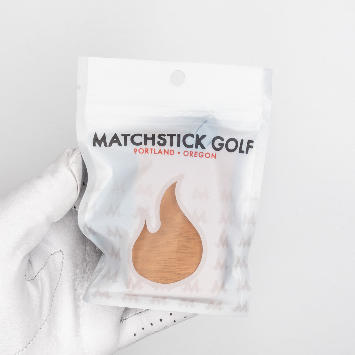 mahogany wood golf bag tag packaging