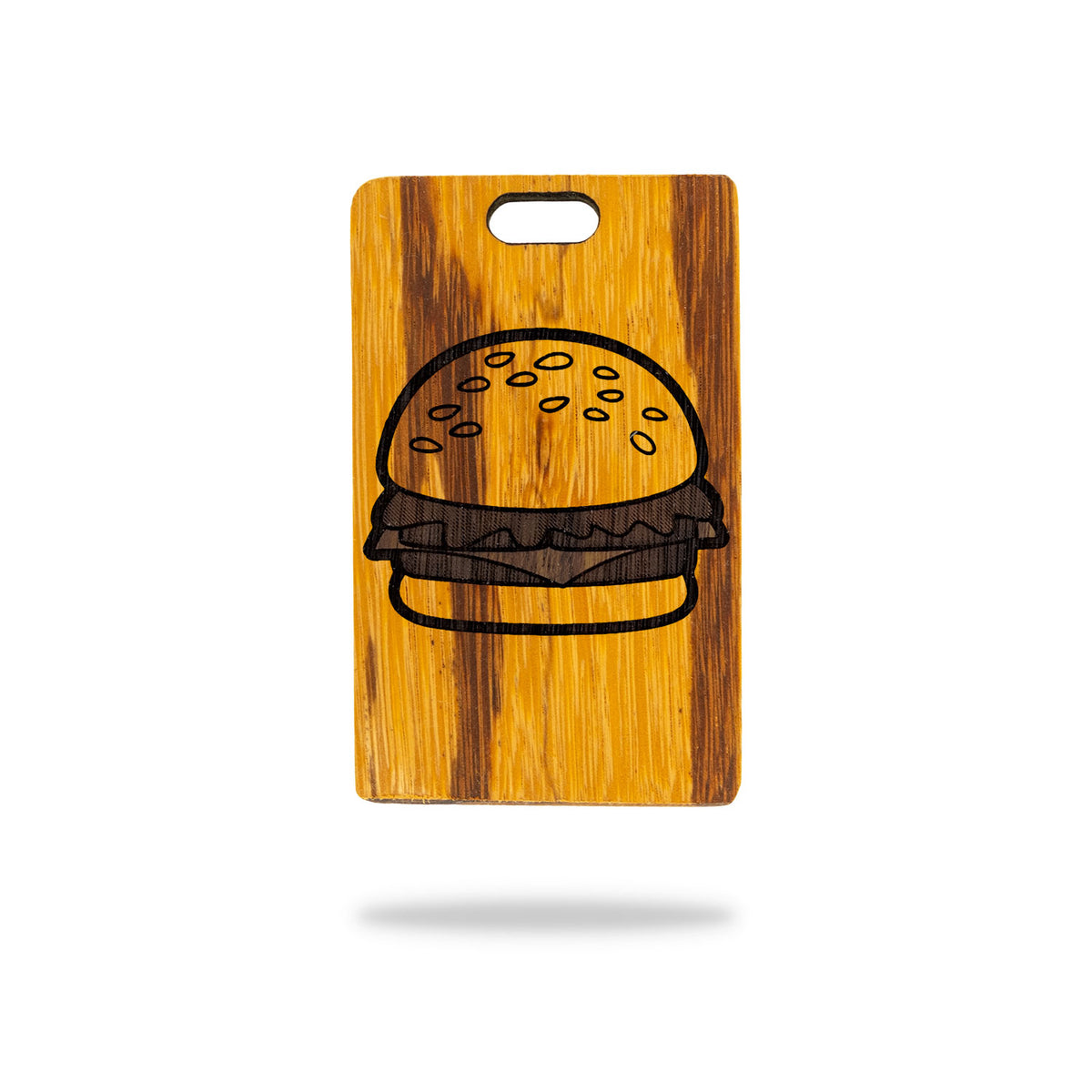 marblewood golf bag tag laser cheeseburger