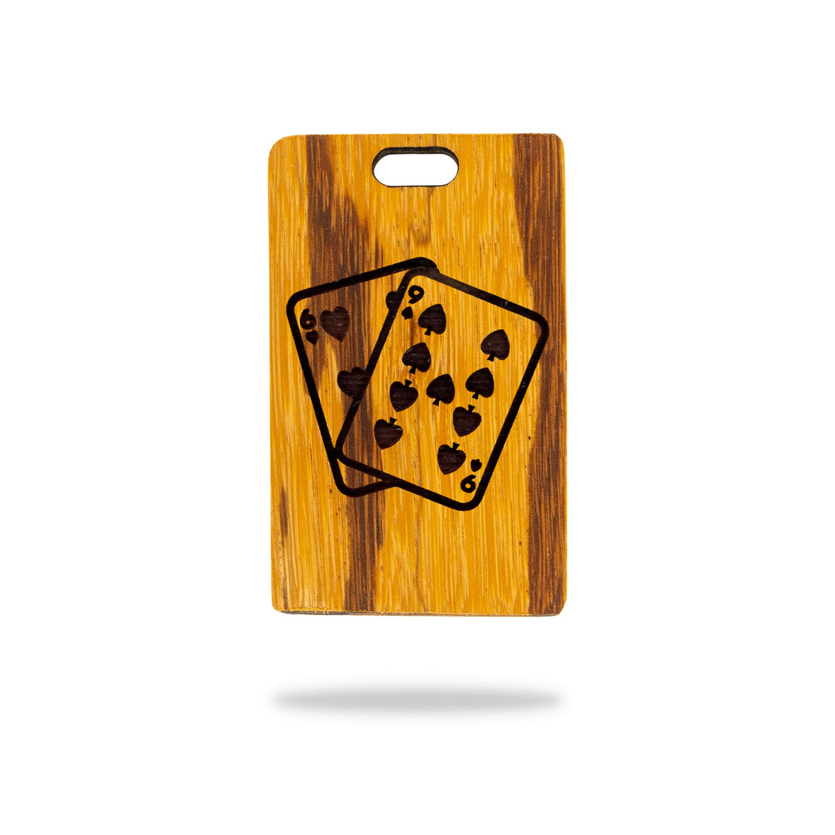 marblewood golf bag tag laser playing cards