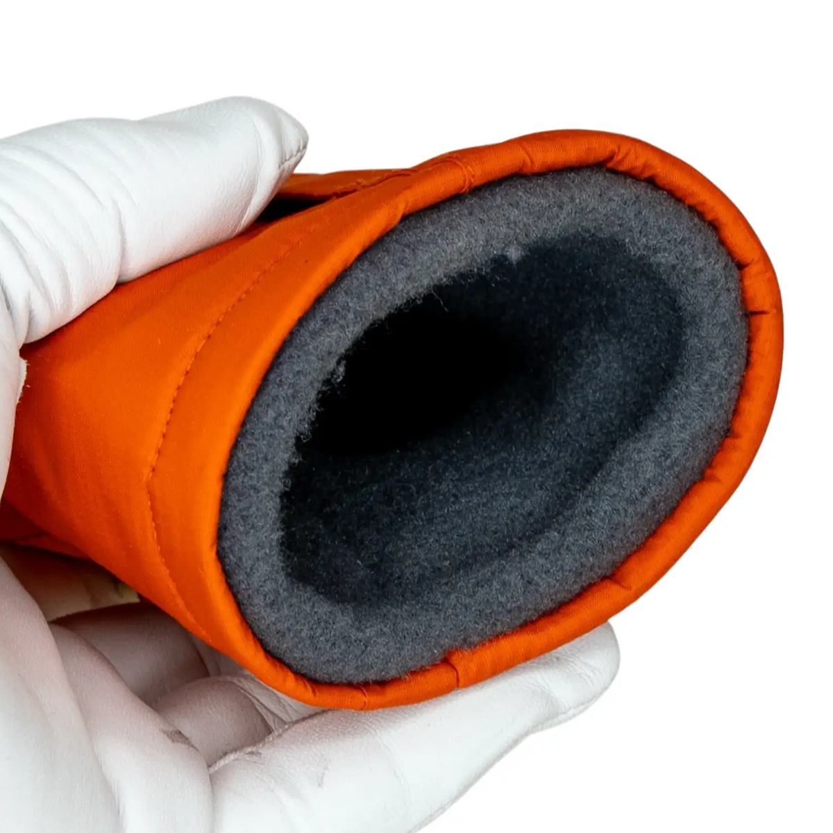 orange rain jacket golf wood headcover pocket grey fleece lining