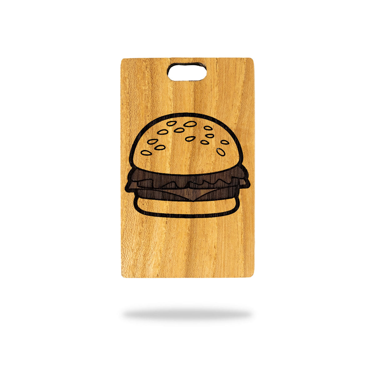 oregon red elm wood golf bag tag laser engraving cheeseburger