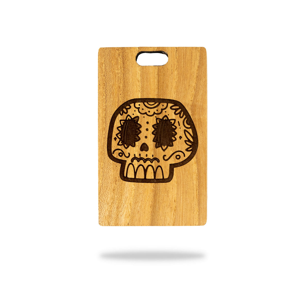 oregon red elm wood golf bag tag laser engraving mexican sugar skull calavera