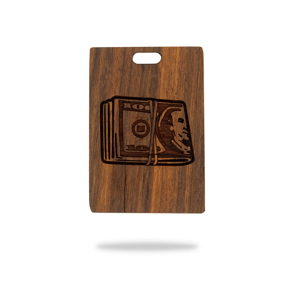 shedua wood golf bag tag cash stack laser engraving