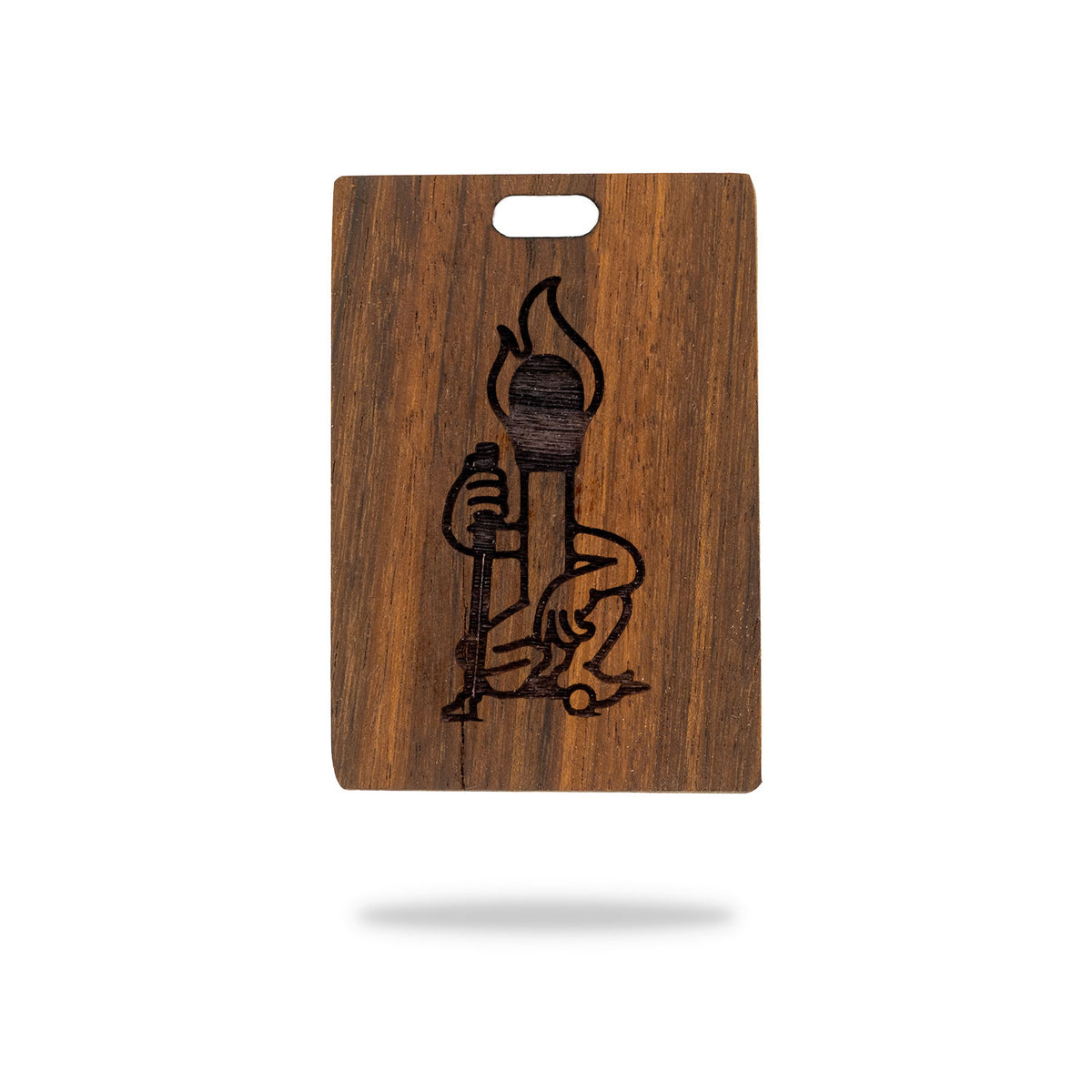 shedua wood golf bag tag laser engraving woody matchstick man logo