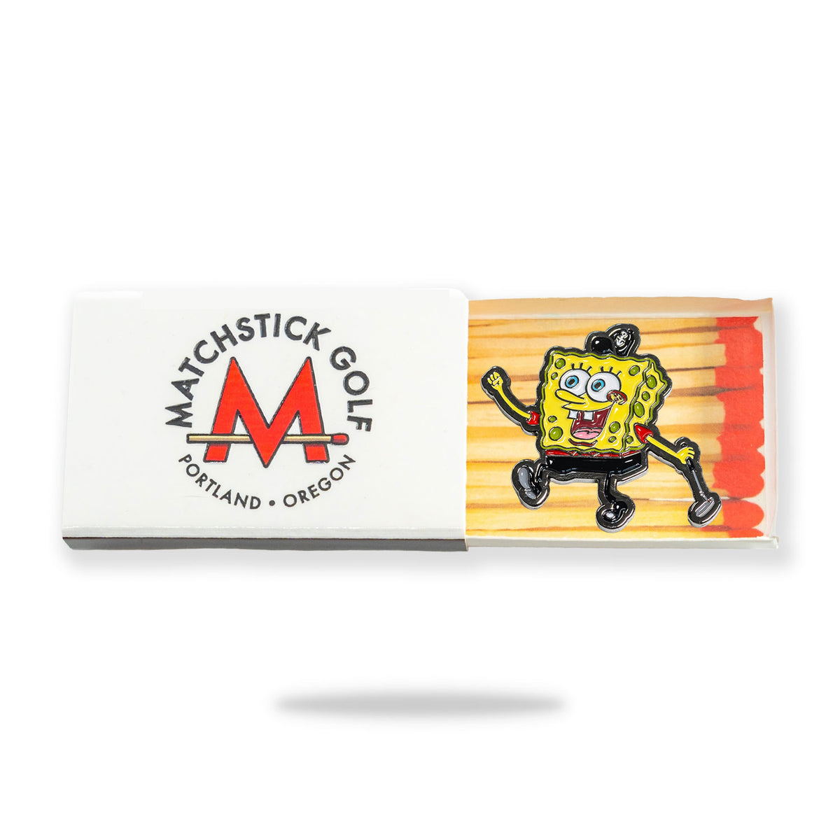 spongebob squarepants tiger woods golf ball marker matchbox packaging