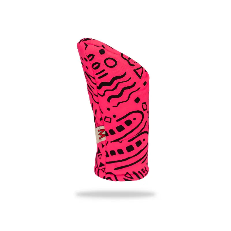 Pink Squiggle Wood Headcover No. 1 left rear