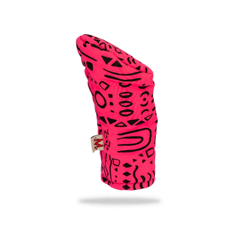 Pink Squiggle Wood Headcover No. 3 left rear