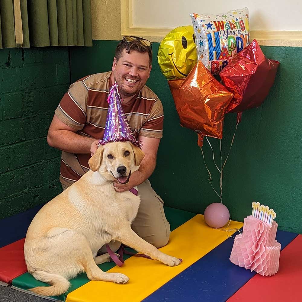 tater tots pediatric therapy klamath oregon yellow labrador dog golf ball marker tate birthday