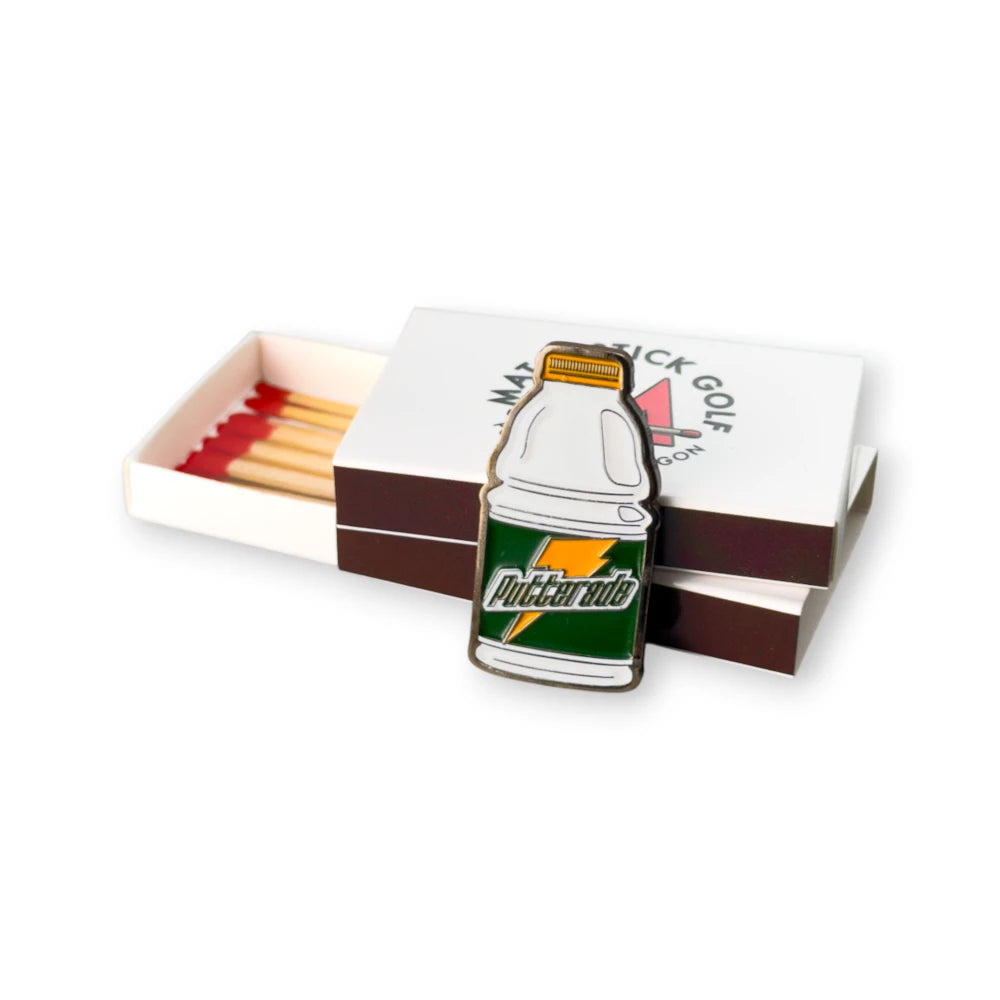 white gatorade putterade golf ball marker enamel stacked matchbox packaging