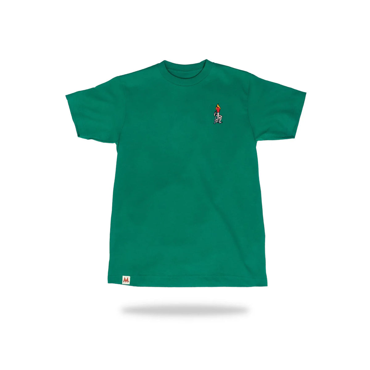 woody matchstick golf embroidered tee shirt green