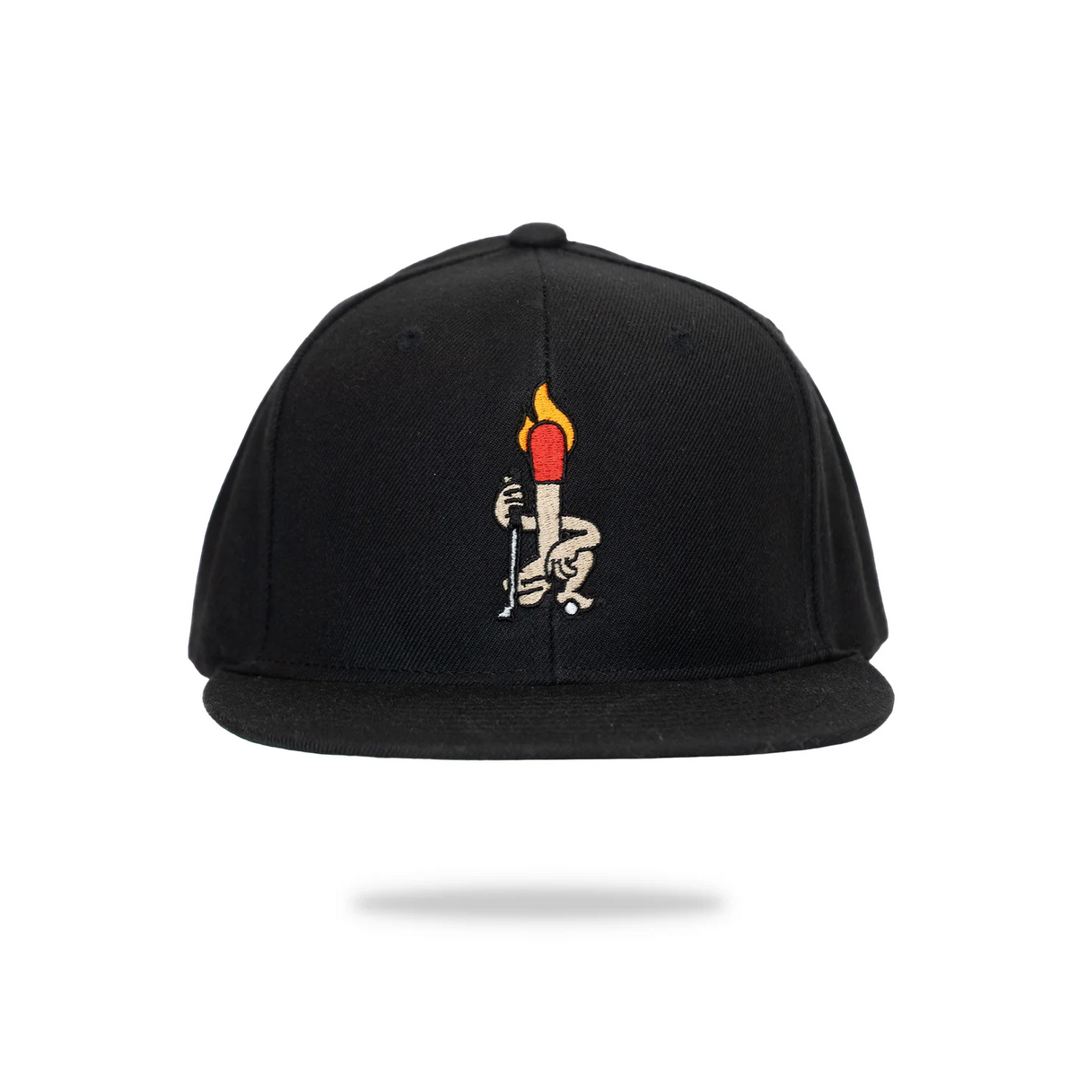 woody embroidered yupoong black wool snapback hat