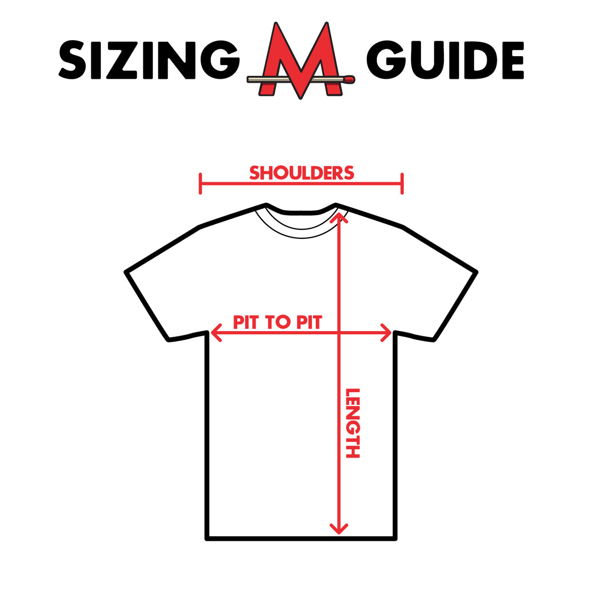 matchstick golf t-shirt black measuring guide